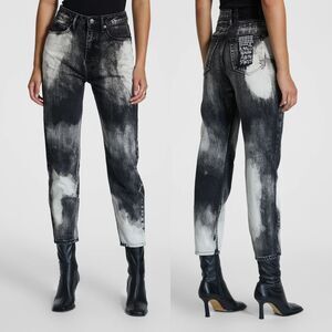 Ksubi Pointer Black Wreckoning Relaxed Tapered Jeans 27 Abstract Bleach Wash